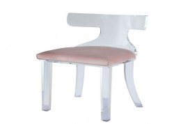 Bradley Accent Chair - Light Pink Velvet & Clear Acrylic